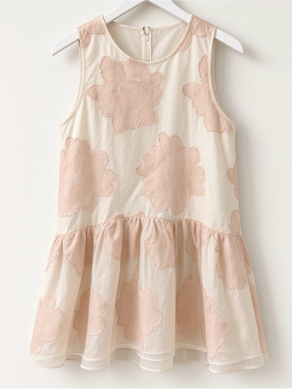 Tibi Pink White Silk Cotton Sleeveless Floral Tank Top size 2
